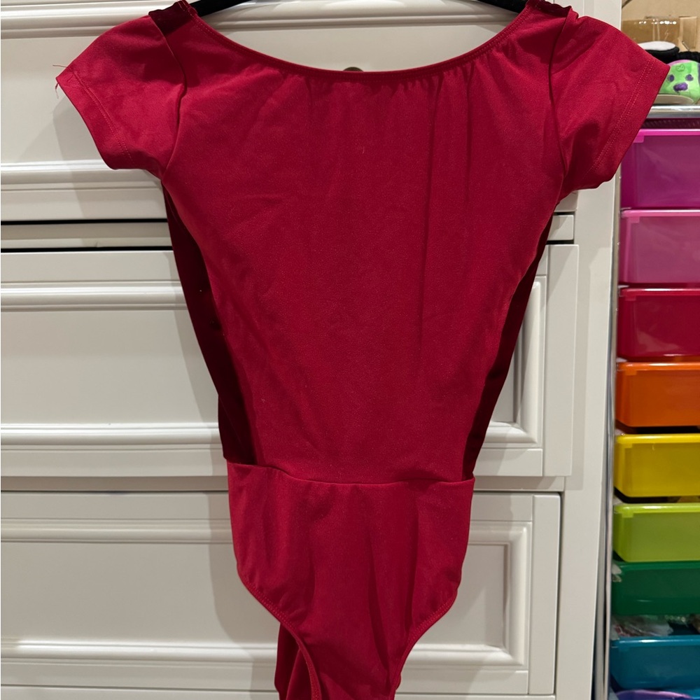 Red Short Sleeve Leotard